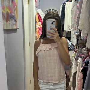 Abercrombie kids size 11,12 pink and white blouse